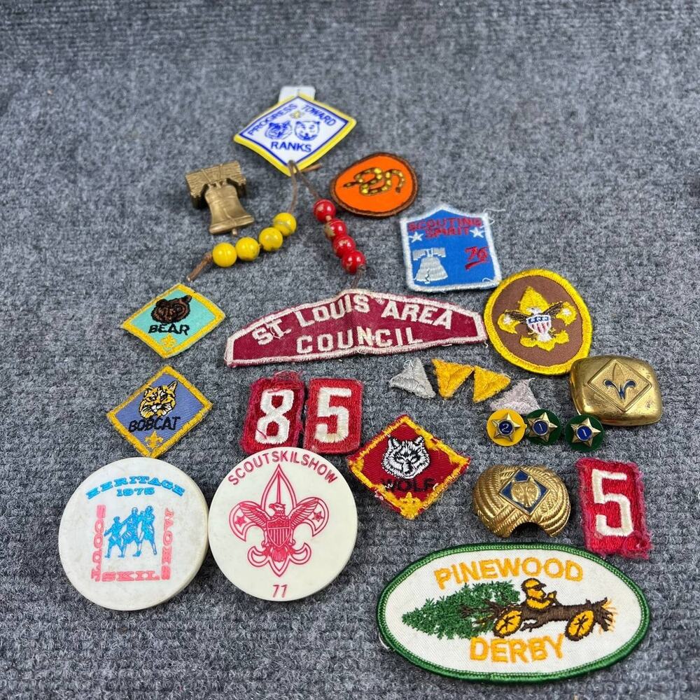 Vintage Boy Scouts Patches Badges Lot St. Louis Council Mixed BSA Used